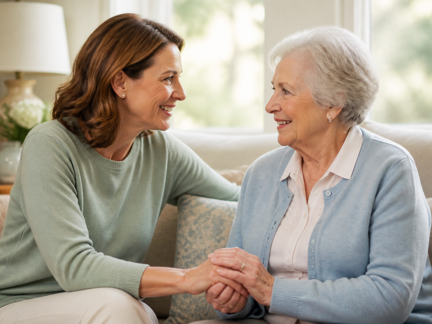 Companion caregiver with a senior