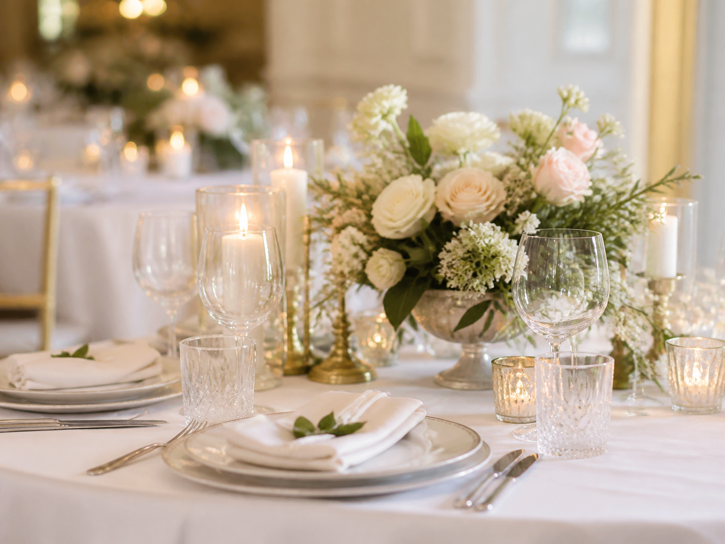 Decorated dining table for an event
