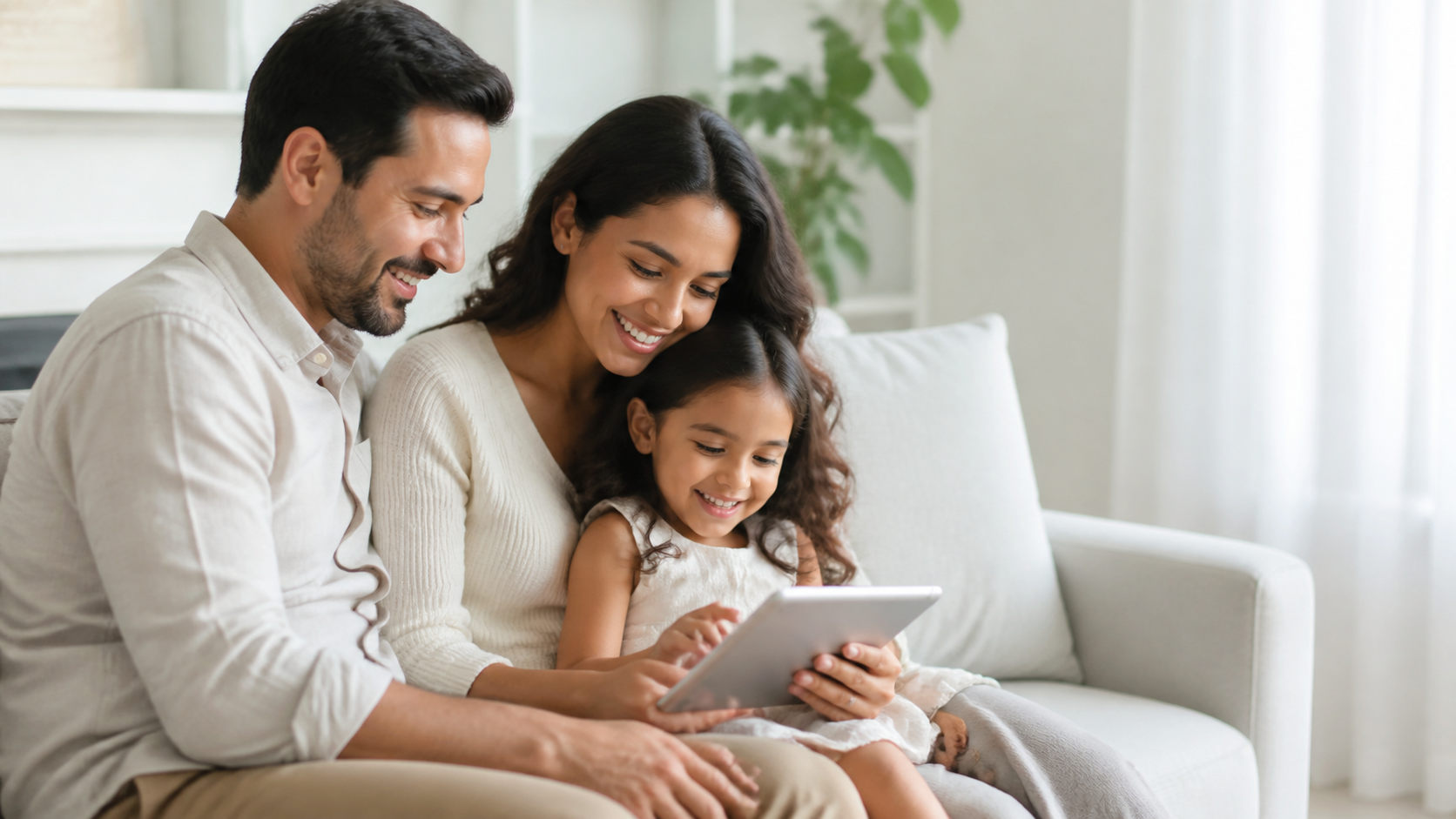 A happy family spending time together